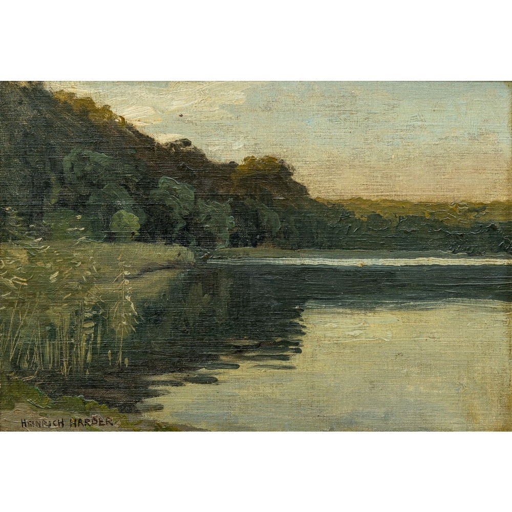 Artwork by Heinrich Harder, Grunewaldsee, Made of Öl auf Lwd., auf Malkarton aufgezogen