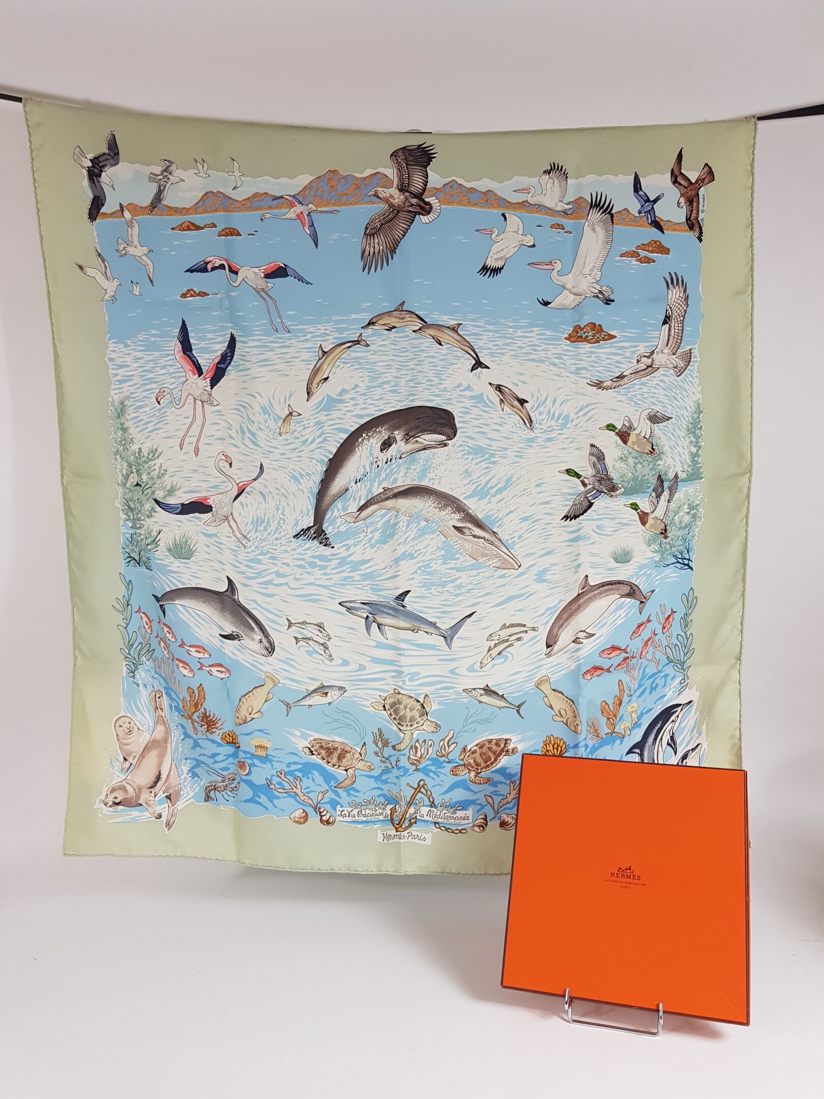 Artwork by La Méditerranée, HERMES - "La vie précieuse de la Méditerranée" - carré en soie par R Dallet