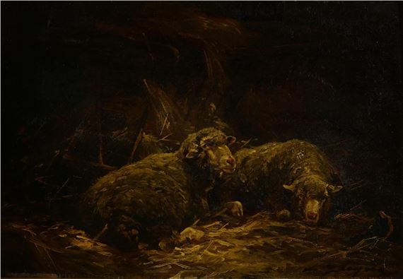 油彩画 Ce sont les moutons 額装 油彩画 Ce sont les moutons 額装 油彩画 Ce sont les moutons 額装 油彩画