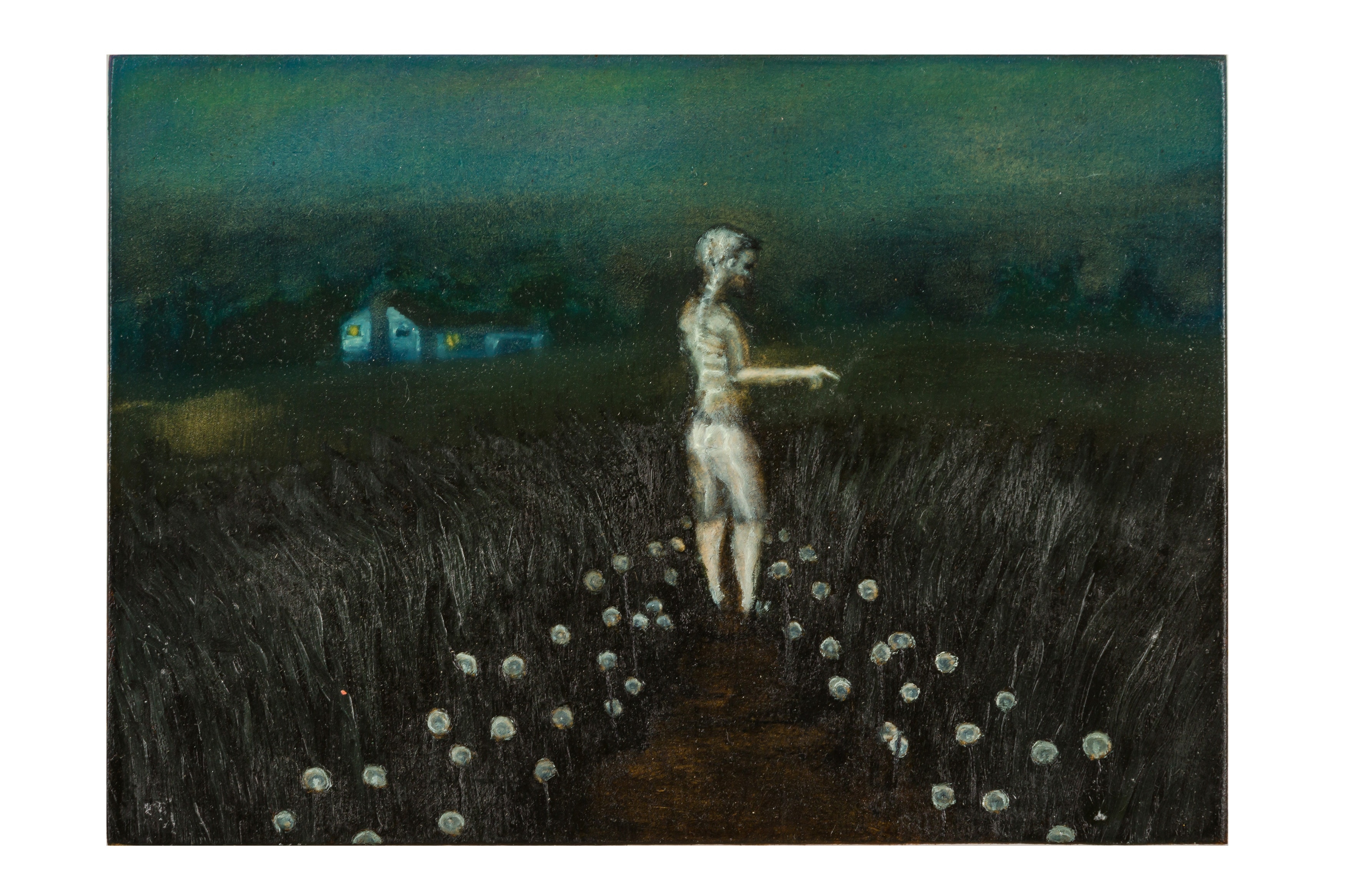 Artwork by Dan Attoe, A Tough Moment; Ghost in the Dandelions, Made of oil on board