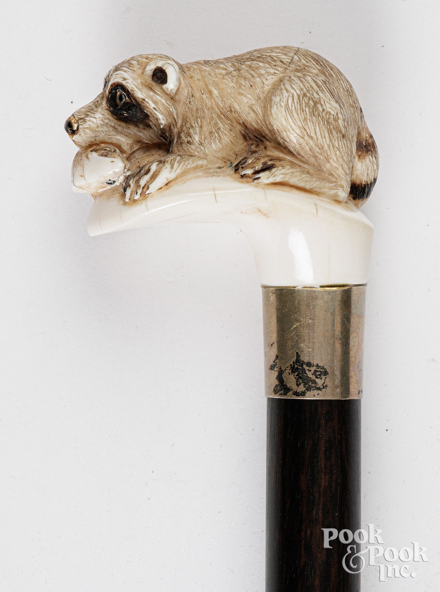 Stick | Ivory raccoon walking stick | MutualArt