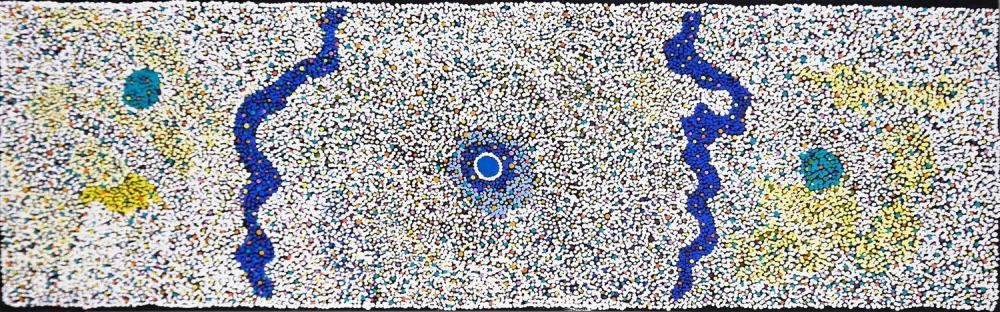 Artwork by Theresa Nowee Nangala, THERESA NOWEE, Made of SYNTHETIC POLYMER PAINT ON LINEN