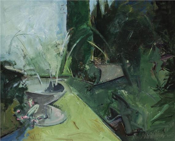 Garden with fountain by Manuel Narvaez Patiño