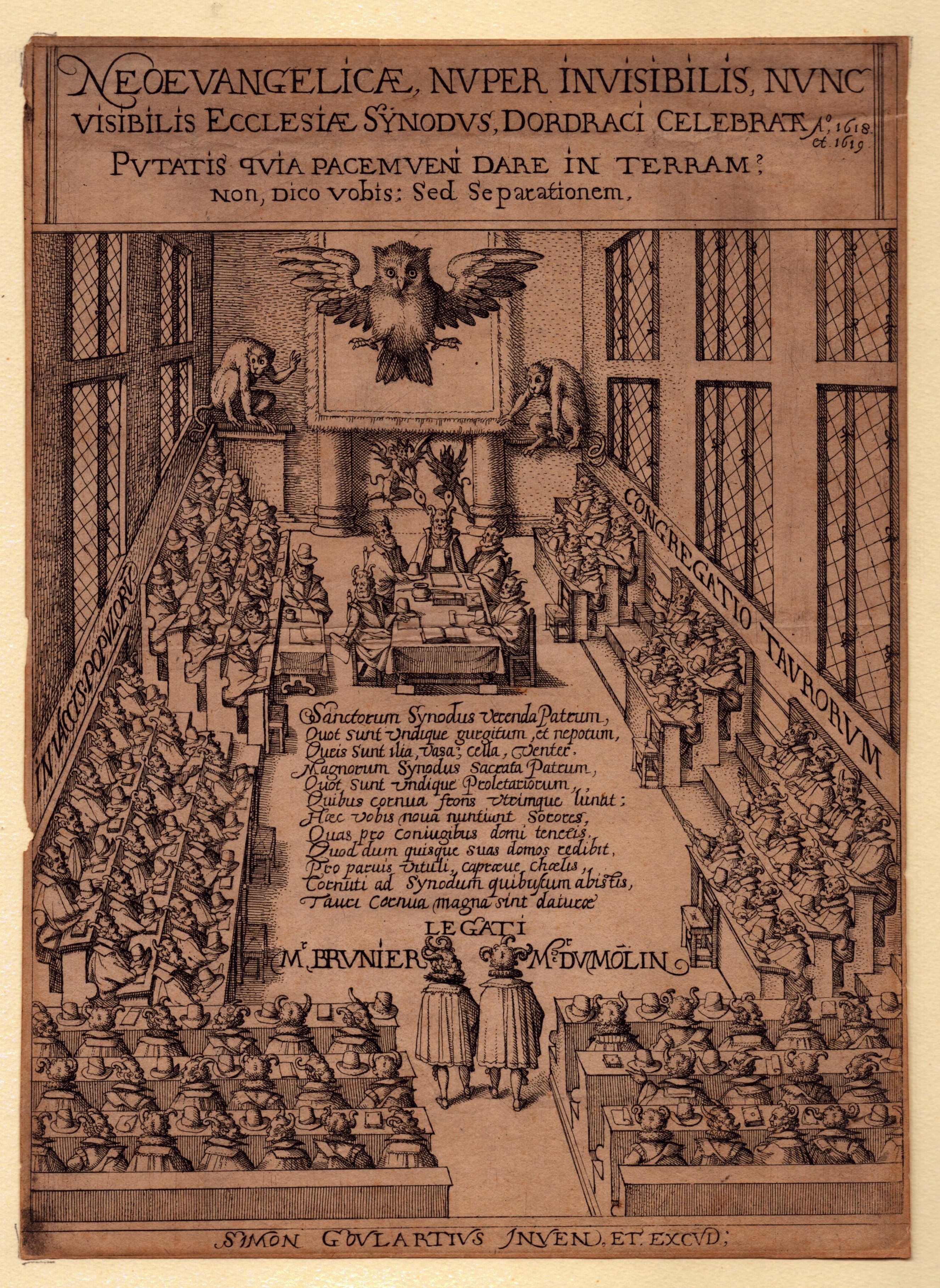 Artwork by Simon Goulart, Synod of Dordt, 1619, Made of etching