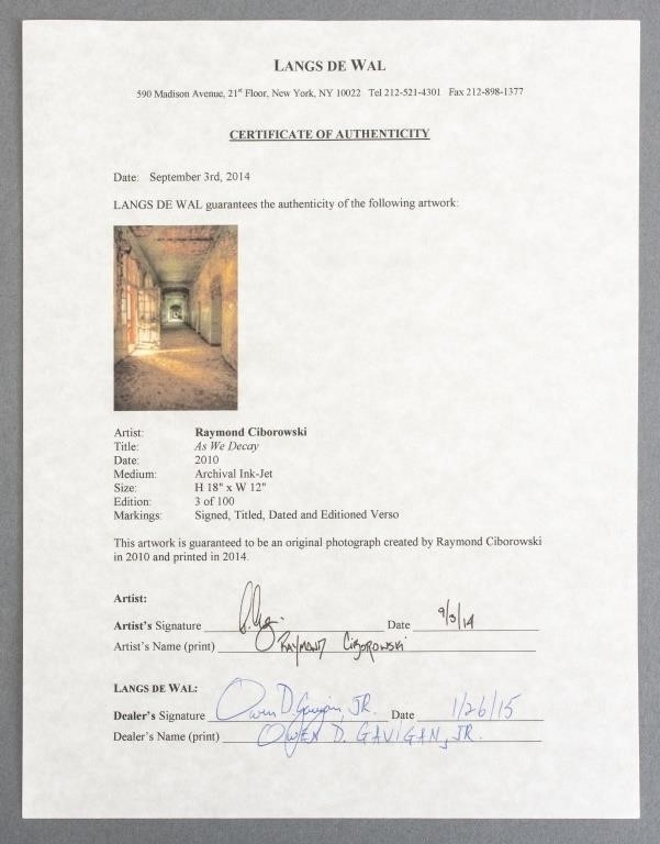 Artwork by Raymond Ciborowski, Raymond Ciborowski "As We Decay" Print, 2010, Made of Archival Ink-Jet Print in Colors