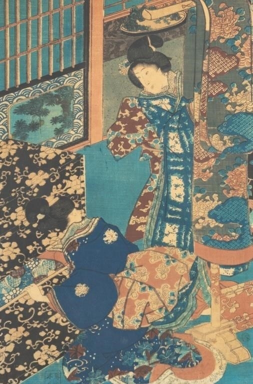 Utagawa Kunisada | Utagawa Kunisada Two Women Woodblock Print | MutualArt