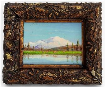 Oswaldo Moncayo "Mt McKinley Alaska" Oil on Canvas - Oswaldo Moncayo