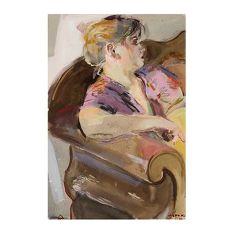 Mujer sedente sobre sofá - Frederic Cabanas