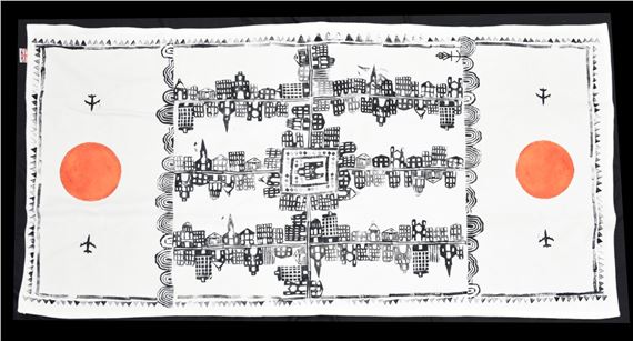 City Break' digital print on fabric by Grayson Perry