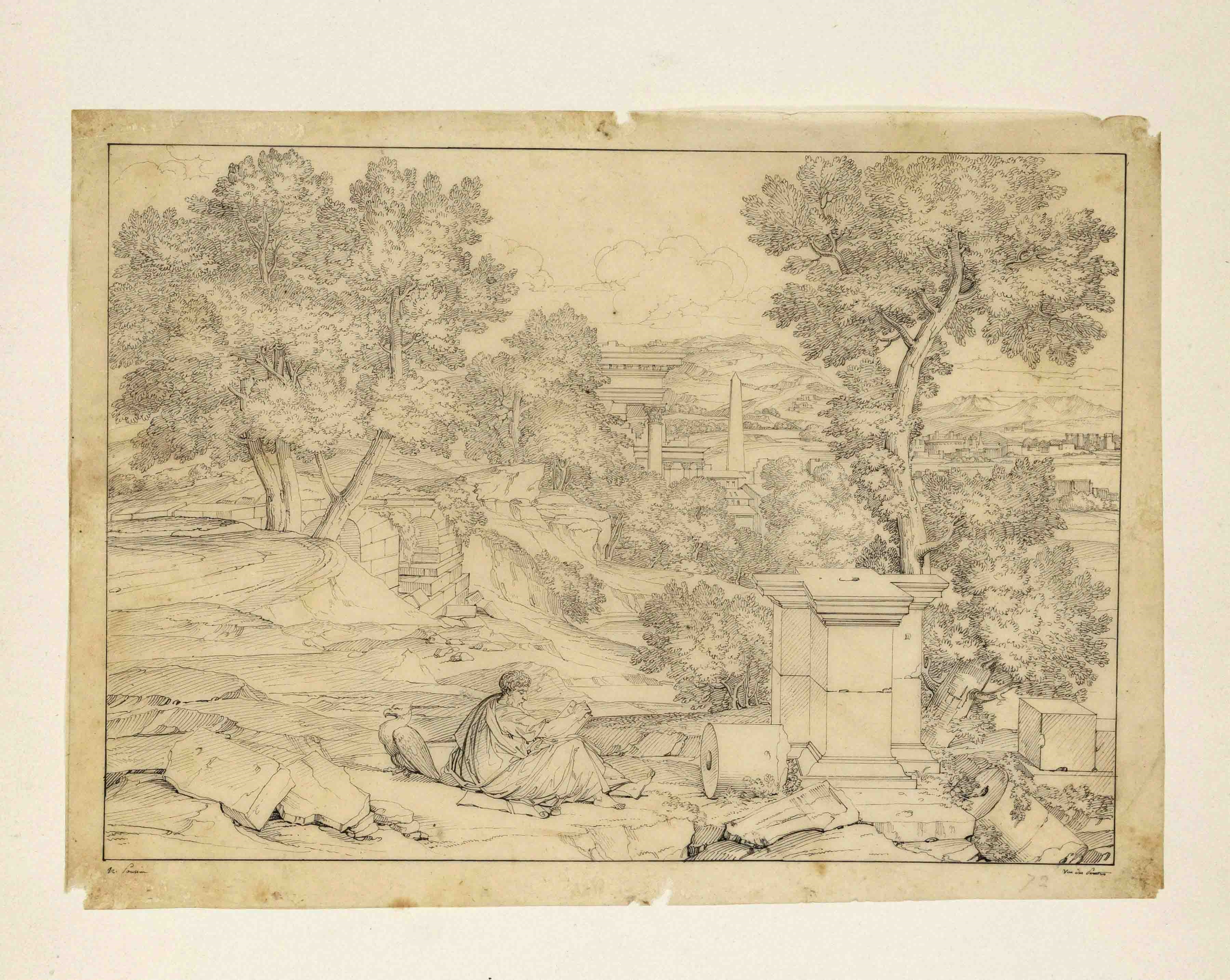 Nicolas Poussin | Landschaft mit Ruinen und dem Evangelisten Johannes ...