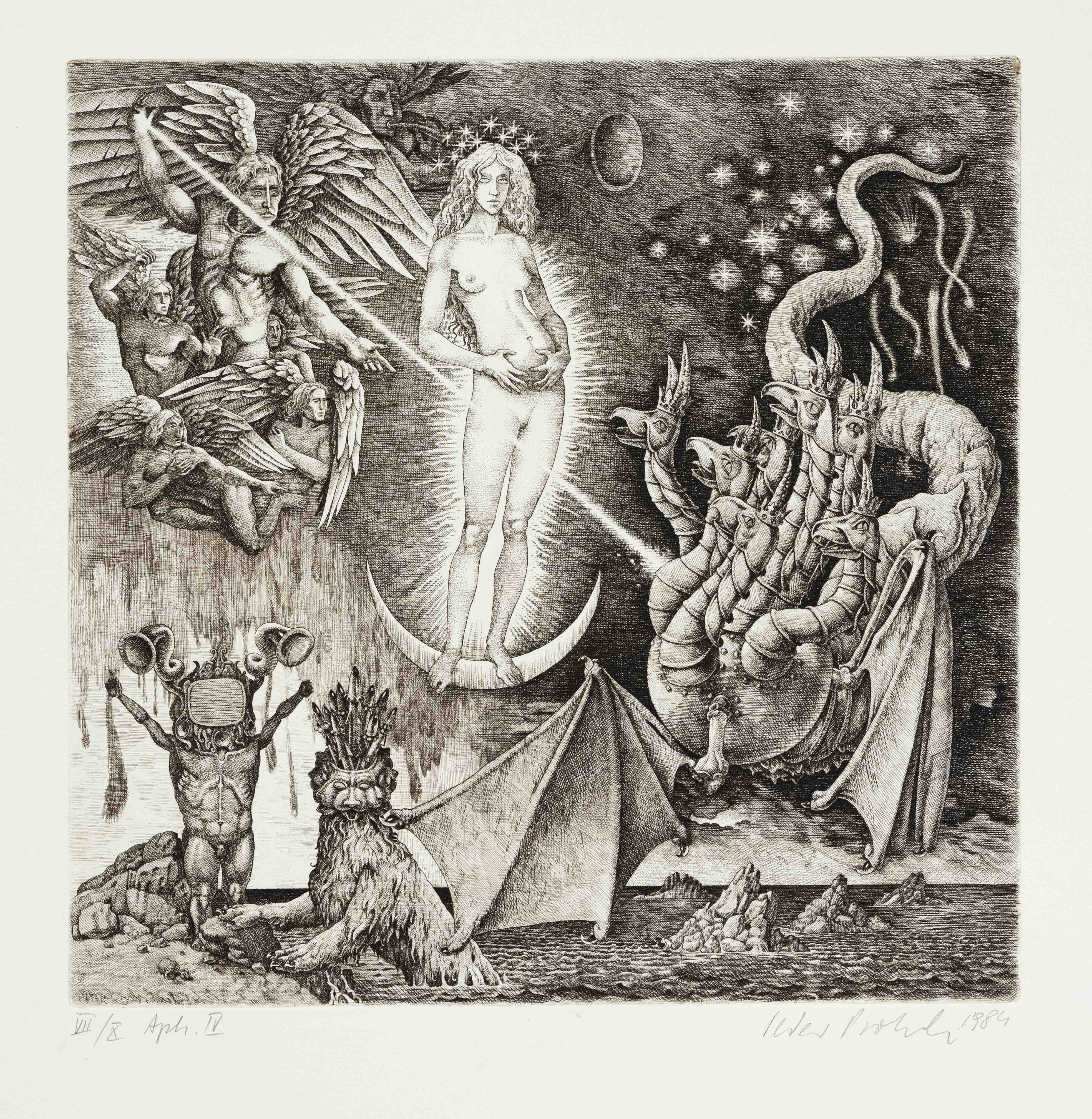 Artwork by Peter Proksch, “Die Apokalypse“, Made of etchings