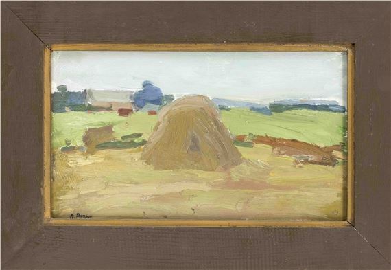 Alexander Rodin | Landschhaft mit Heuhocke | MutualArt