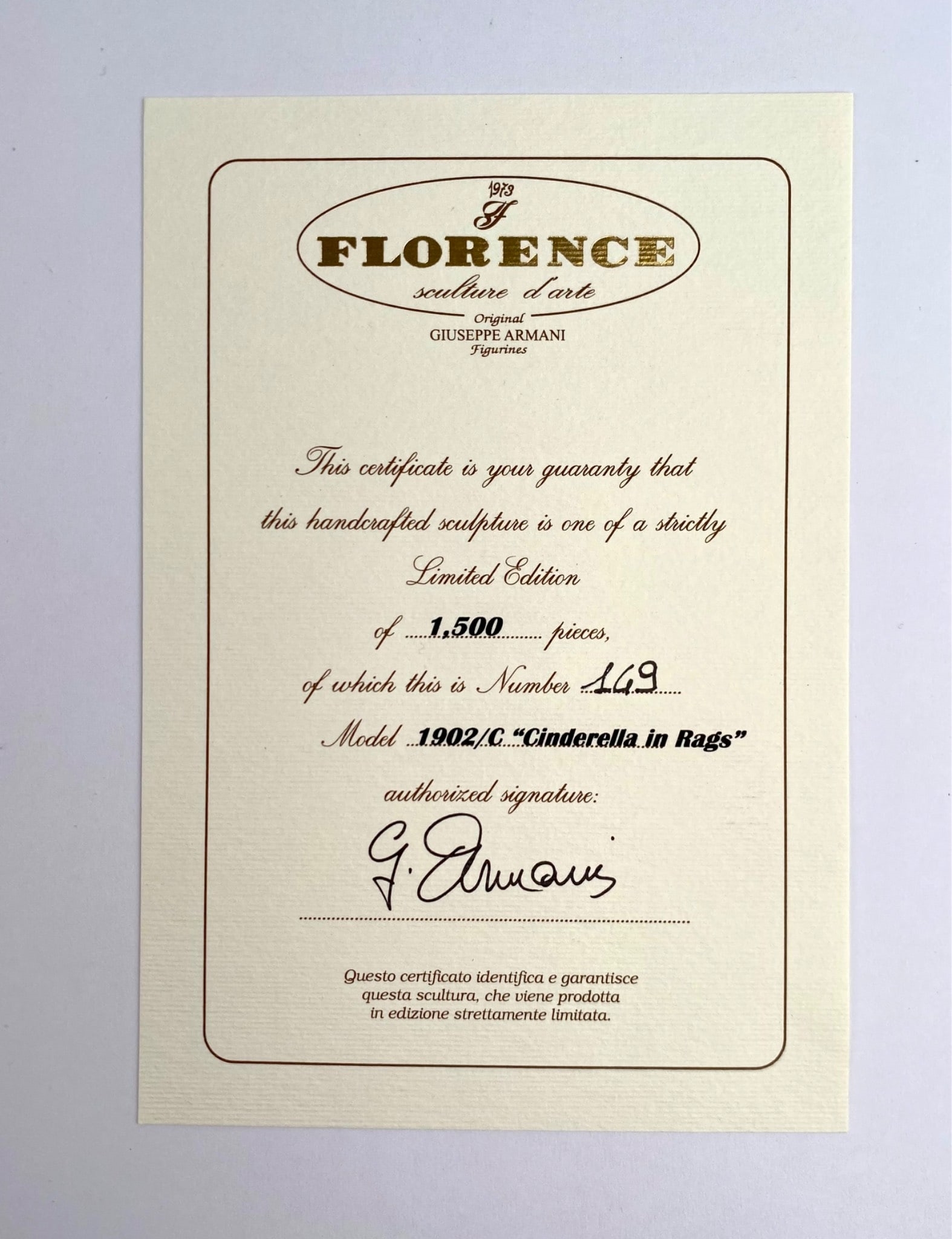 Artwork by Giuseppe Armani, Florence Disney Cinderella by Giuseppe Armani (COA Original Box), Made of painted porcelain mounted