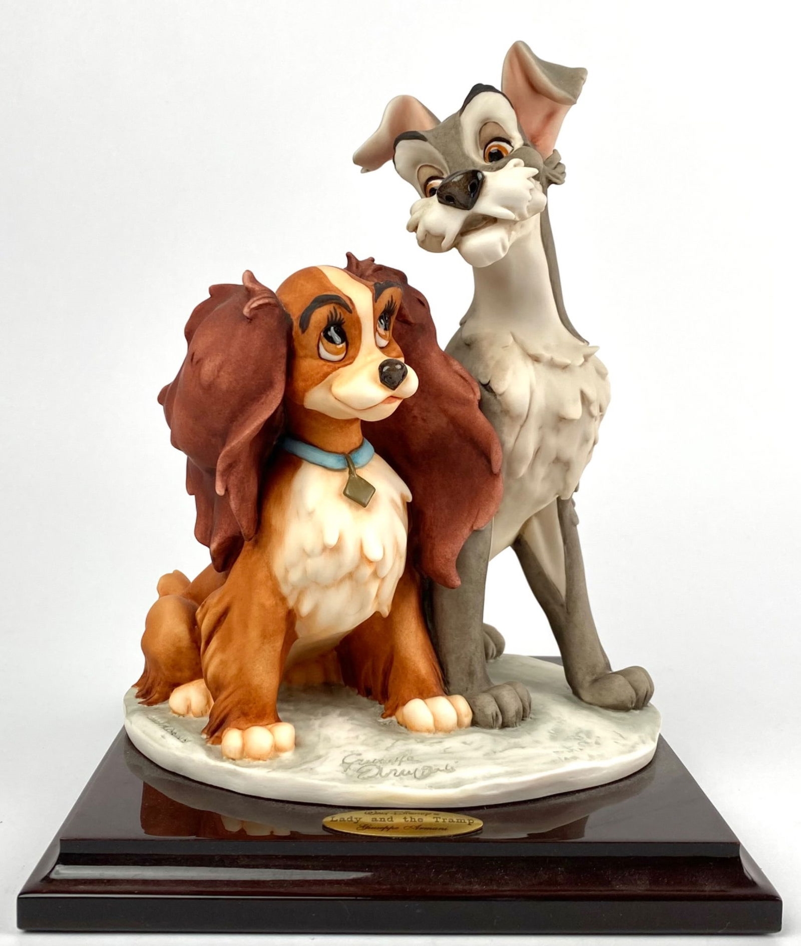 Artwork by Giuseppe Armani, Disney Lady and Tramp By Giuseppe Armani (Original Box), Made of ceramic sculpture