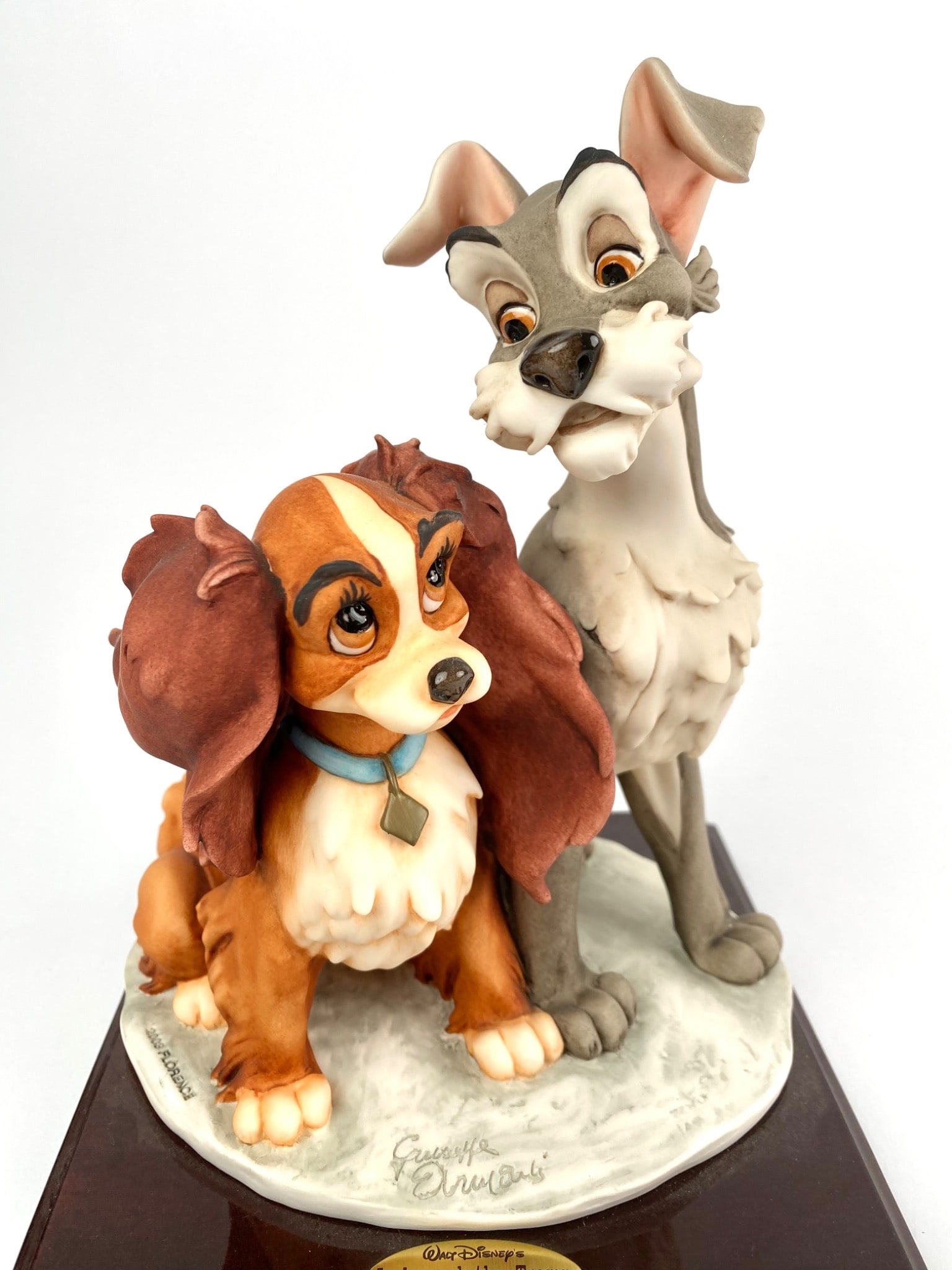 Artwork by Giuseppe Armani, Disney Lady and Tramp By Giuseppe Armani (Original Box), Made of ceramic sculpture