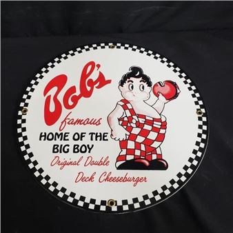 Bob's Big Boy enameled sign - Big Boy