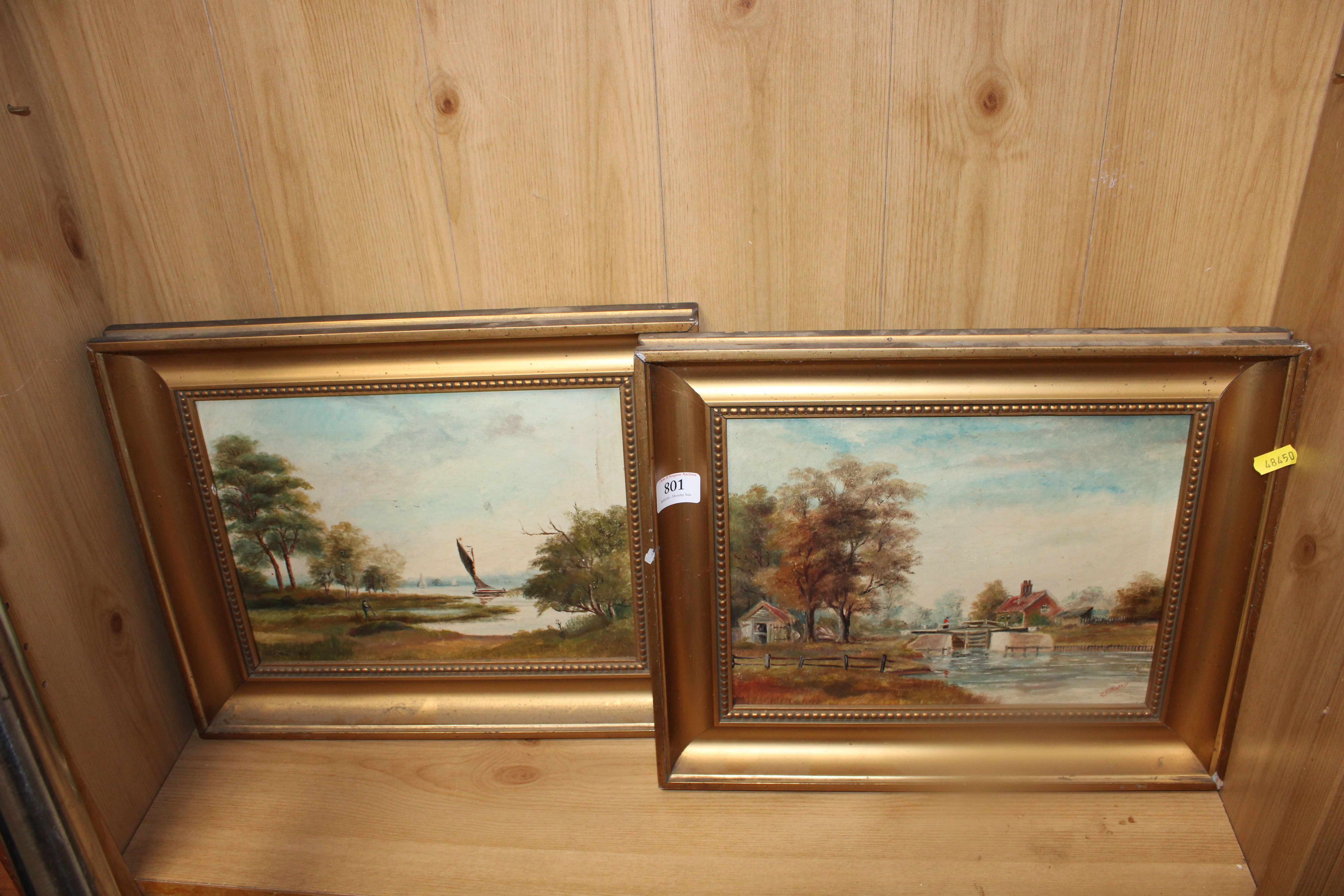 Charles Frederick Rump | two oil on board studies depicting lake ...