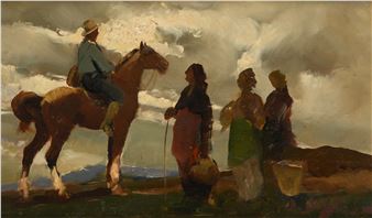 Incontro di contadini lungo la strada di campagna - Alfredo Del Sordo