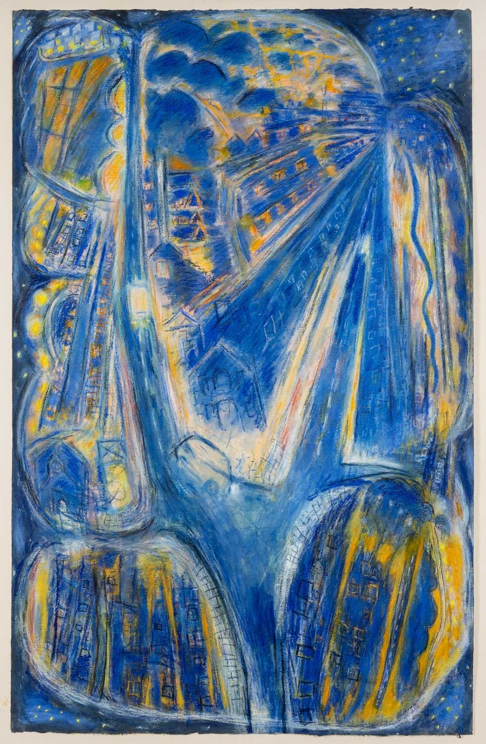 Artwork by Ernest Zobole, Painting About Penrhys and Ystrad, Made of mixed media