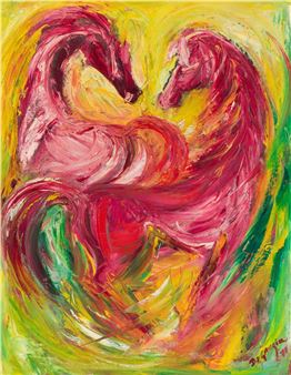 Ted DeGrazia Pink Horses - Ted DeGrazia
