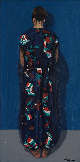 Woman in floral dress by Thanassis Makris