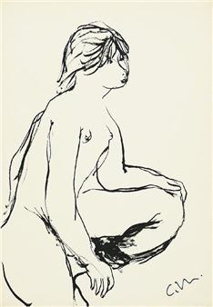 Sitzendes Mädchen - Carl Marx