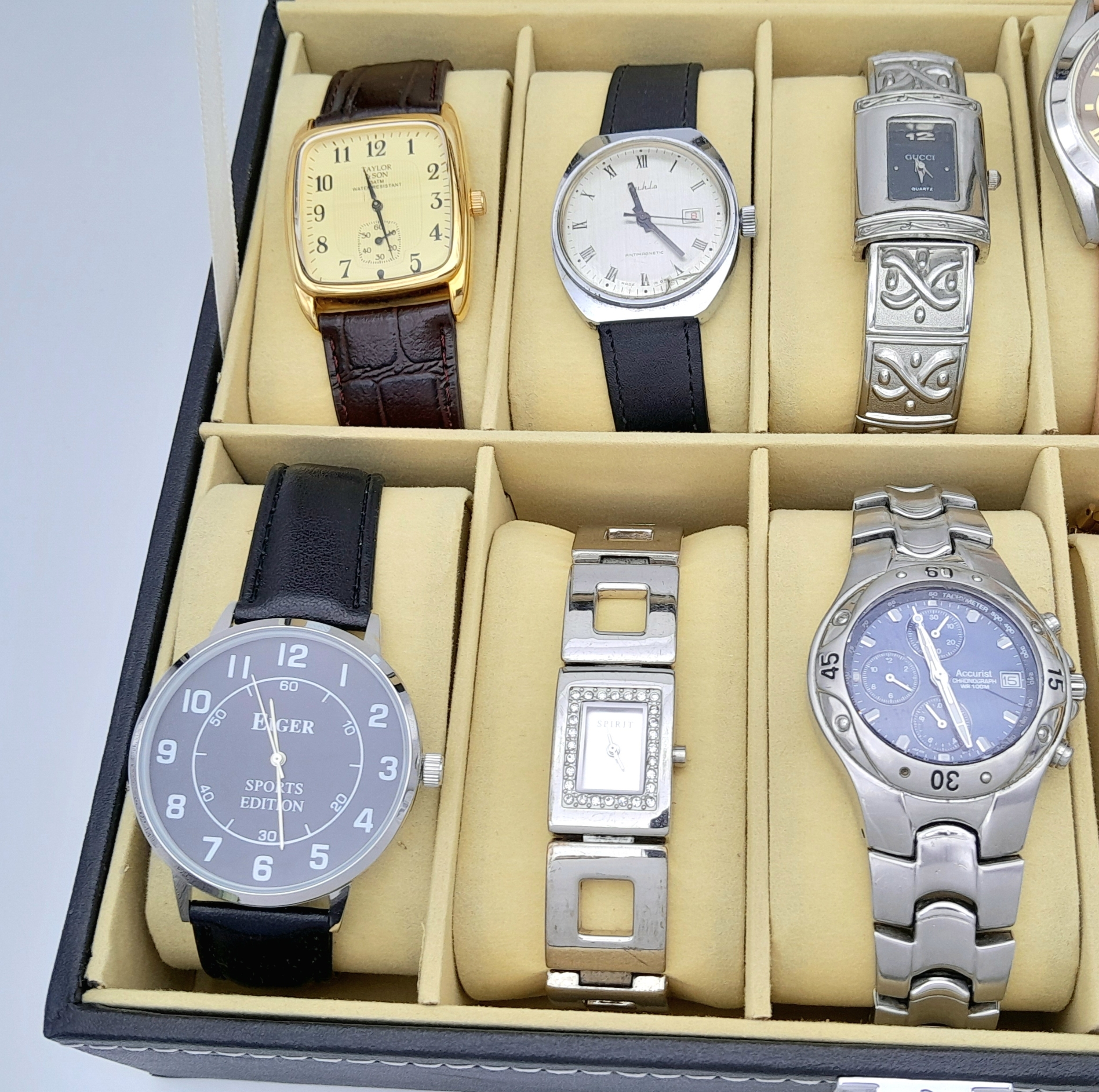 Artwork by MANUAL, A Ten Watch Display Box Containing Ten Vintage, Made of Crystal