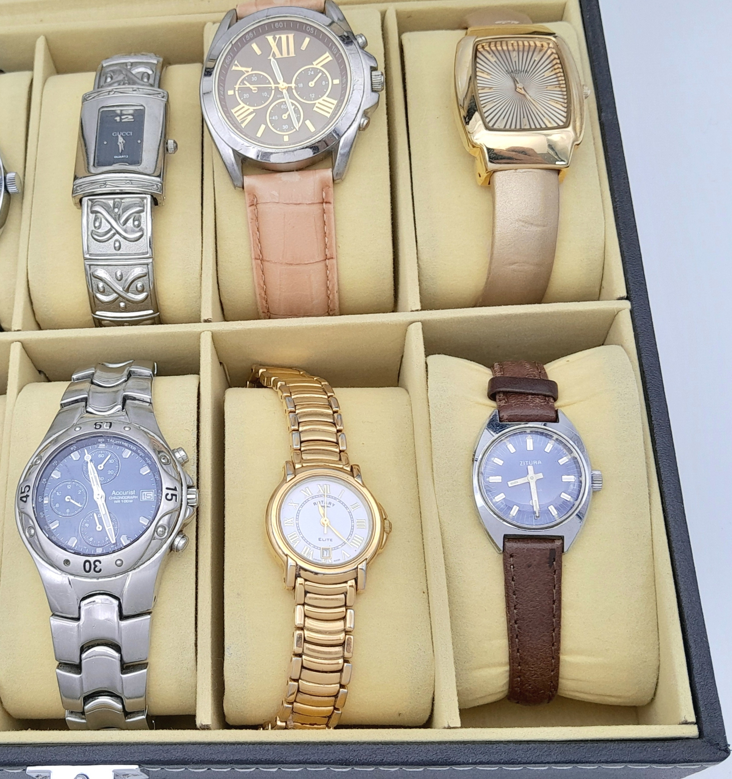 Artwork by MANUAL, A Ten Watch Display Box Containing Ten Vintage, Made of Crystal