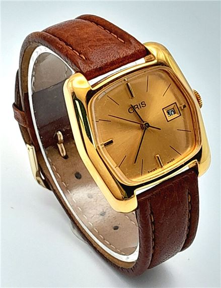 A Vintage Men’s Gold Plated Oris Date Watch