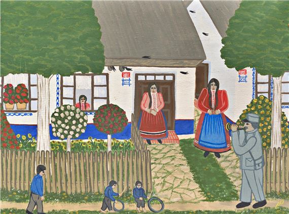 VYSLOUŽILÝ VOJÁK HRAJE NA KLARINET by Ludmila Prochazkova, 1975