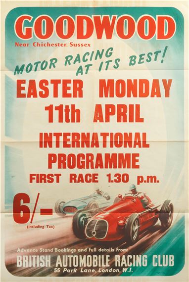Roy Nockolds | A 1955 Goodwood Easter Monday race poster, (1955 ...