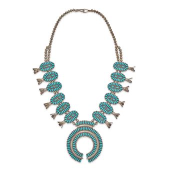 A Phillip and Virginia Byjoe squash blossom necklace - Phillip Byjoe
