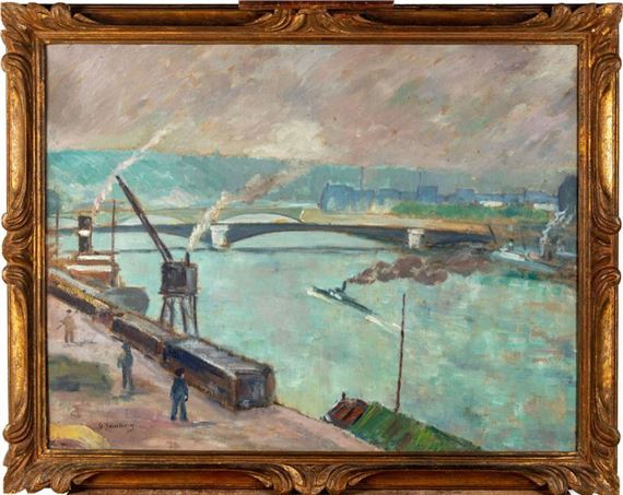 Containers in the port of Rouen by Georges Sauclières