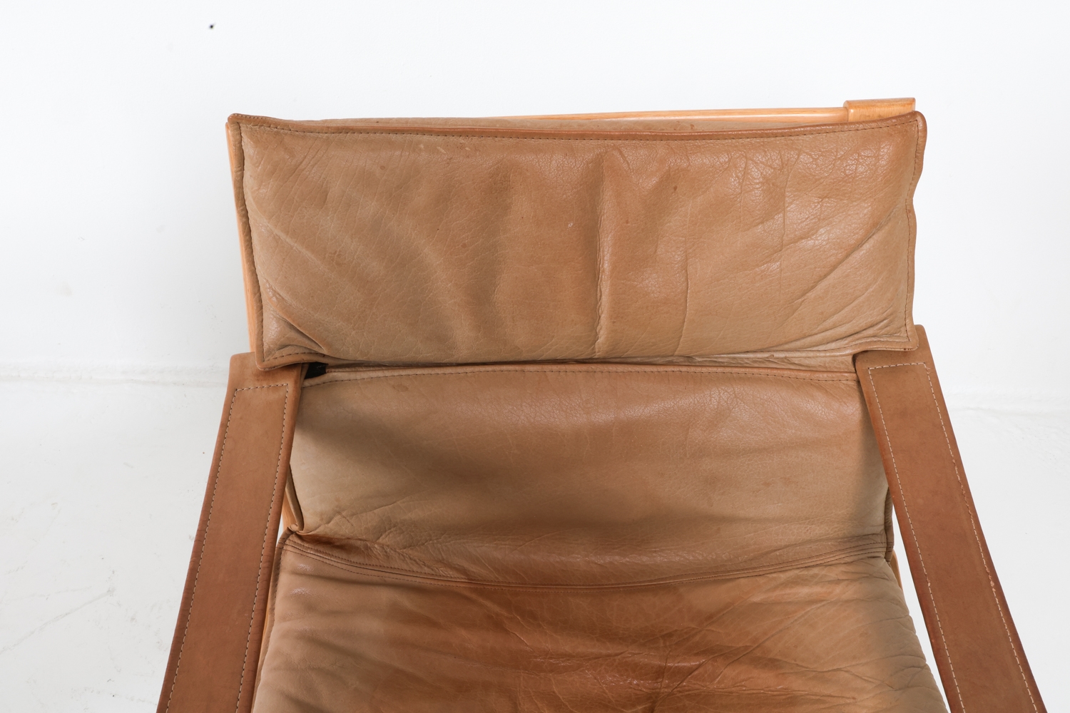 Artwork by Ake Fribyter, ATTR. AKE FRIBYTTER LEATHER LOUNGE CHAIRS C. 1970S, Made of bentwood frames with tan leather upholstery