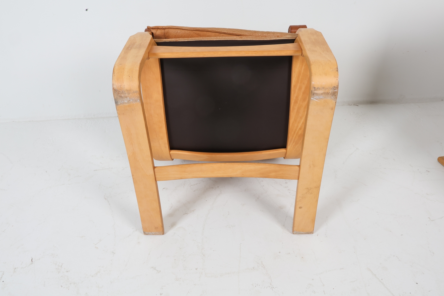 Artwork by Ake Fribyter, ATTR. AKE FRIBYTTER LEATHER LOUNGE CHAIRS C. 1970S, Made of bentwood frames with tan leather upholstery