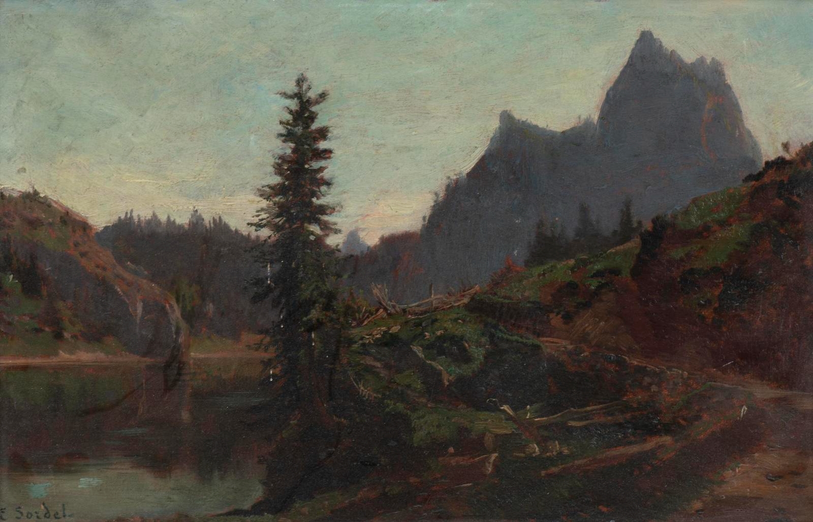 Artwork by Eugène Etienne Sordet, Lac de Tannay en Valais, Made of oil on canvas
