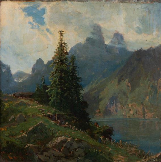 Lac de montagne by Eugène Etienne Sordet, 1890