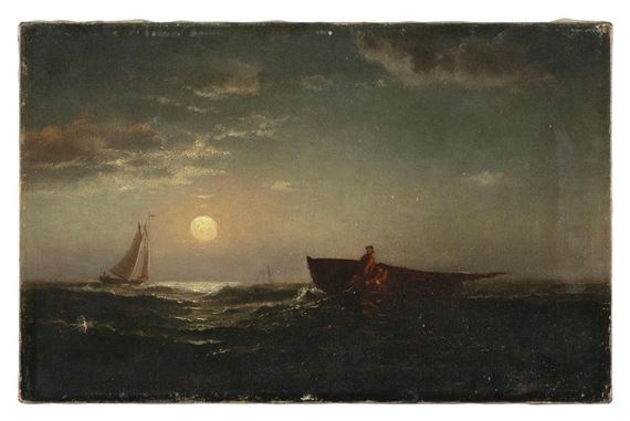 Fishermen under moonlight