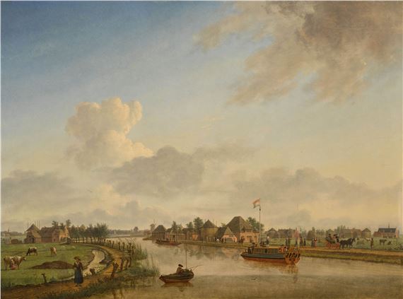 A view of the Amstel near Oudekerck - Jan ten Compe