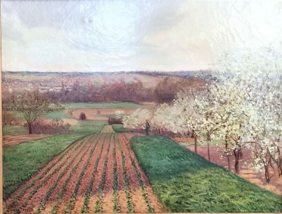 Landscape in the fields by Léon Giran-Max, 1908