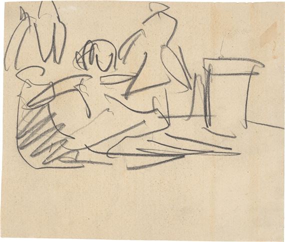 Szene mit Figuren by Ernst Ludwig Kirchner, 1910/1911