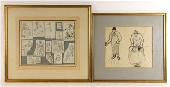 Study of two figures in a bistro, - Ralston Snow-gibbs