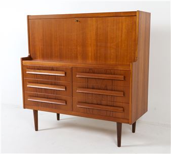 SIGFRID OMANN DANISH TEAK SECRETARY C. 1960S - Sigfred Omann