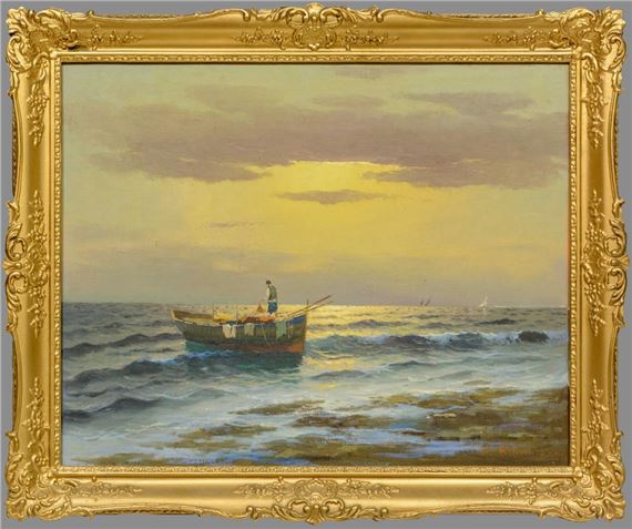 M. Rinaldi | Fisherman on a Boat | MutualArt