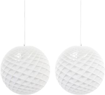 A pair of white PVC plastic pendants - Oivind Slaatto