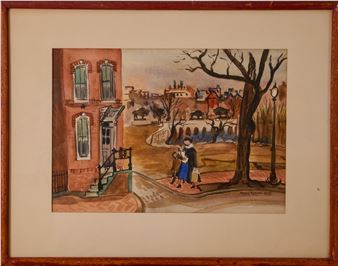 ROBERT FRANKLIN GATES (1906 - 1982). WASHINGTON STREET SCENE - Robert Franklin Gates