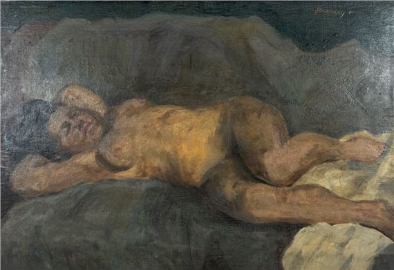 Femme nue allongée - Károly Ferenczy