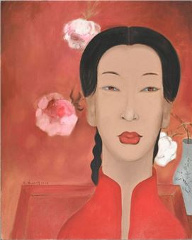 Portrait of a Woman with Flowers - Li Shuang