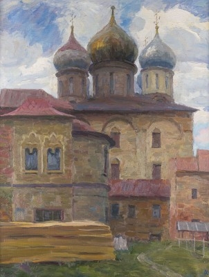 Artwork by Aleksey Yakovlevich Kuzin, IM NOWOSPASSKI-KLOSTER, Made of Oil on canvas