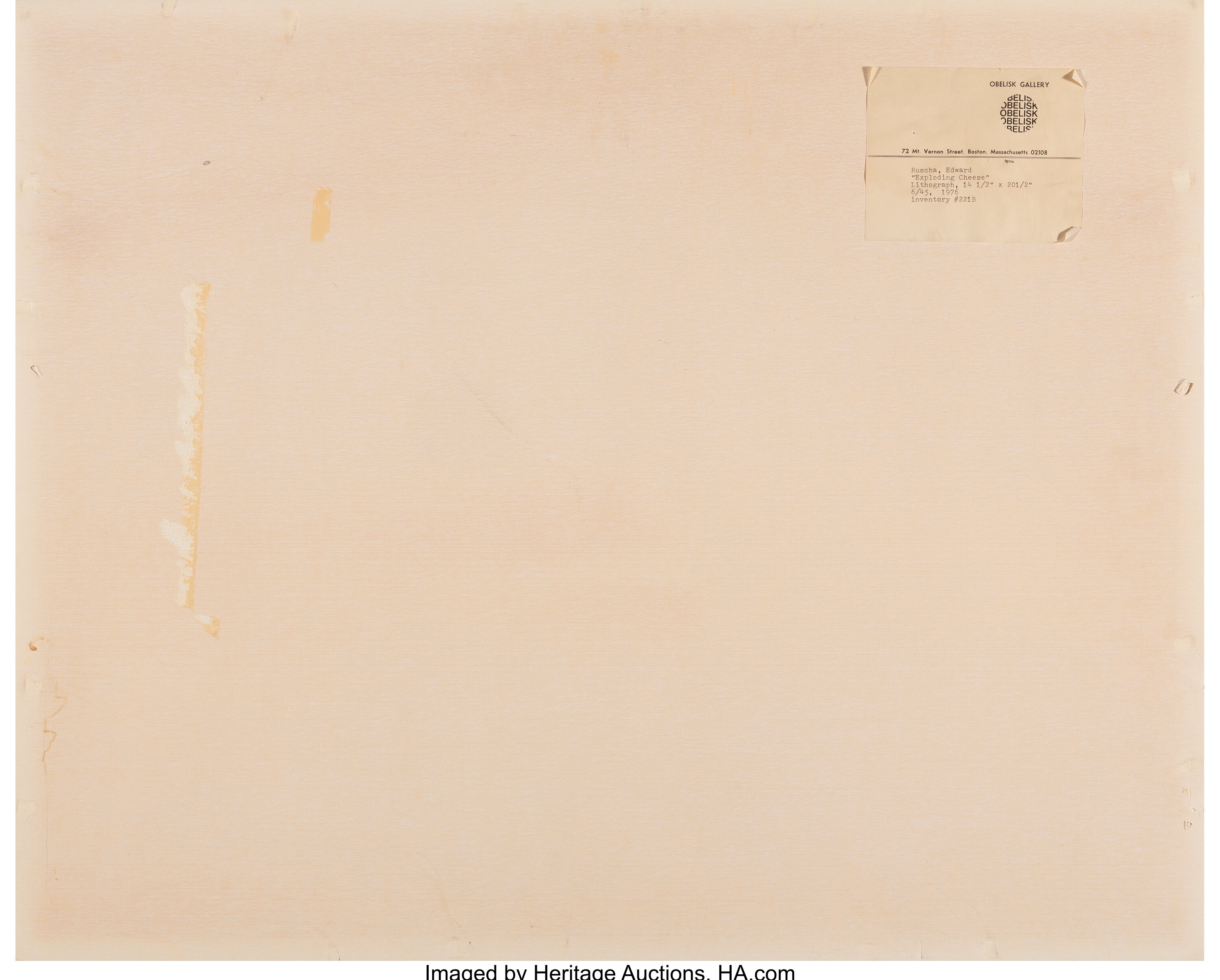 Ed Ruscha | Exploding Cheese | MutualArt